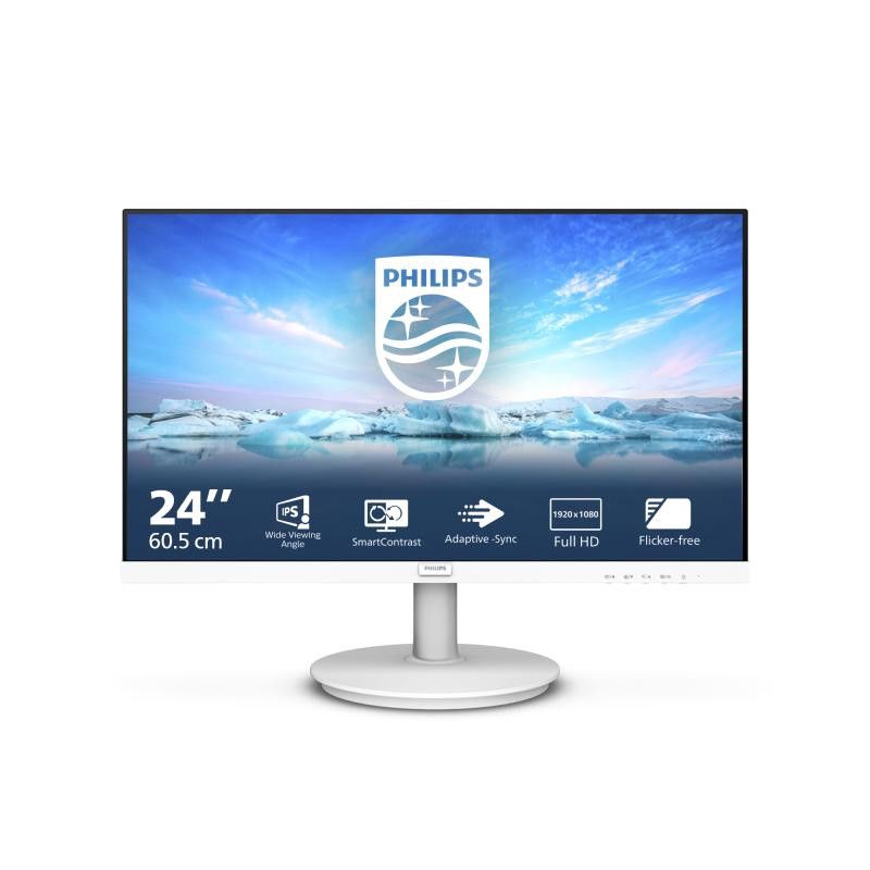 Philips V Line 241V8AW/00 écran — Full HD, 75 Hz, Blanc · Moniteur · Informat Systems Strasbourg