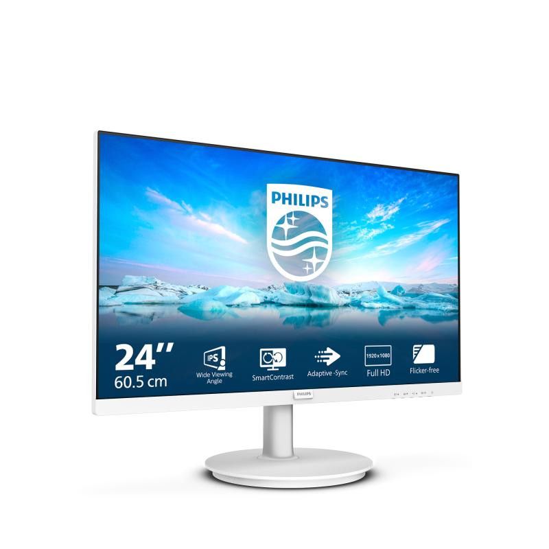 Philips V Line 241V8AW/00 écran — Full HD, 75 Hz, Blanc · Moniteur · Informat Systems Strasbourg (image 2)