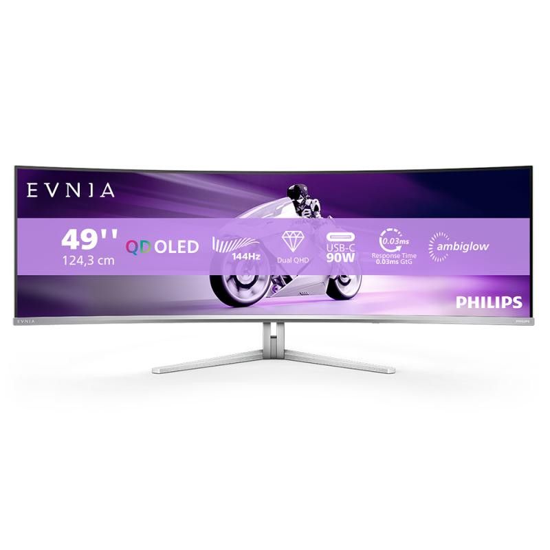 Philips Evnia 8000 49M2C8900L/00 écran plat de PC 124,2 cm (48.9") 5120 x 1440 pixels Dual QHD QD-OLED Blanc · Moniteur · ... (image 2)
