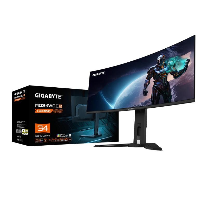 GIGABYTE Moniteur de jeu courbé OLED WQHD MO34WQC2 de 34" - 3440 x 1440, 240Hz, 0.03ms, KVM, 250 cd/m², FreeSync Premium P... (image 8)