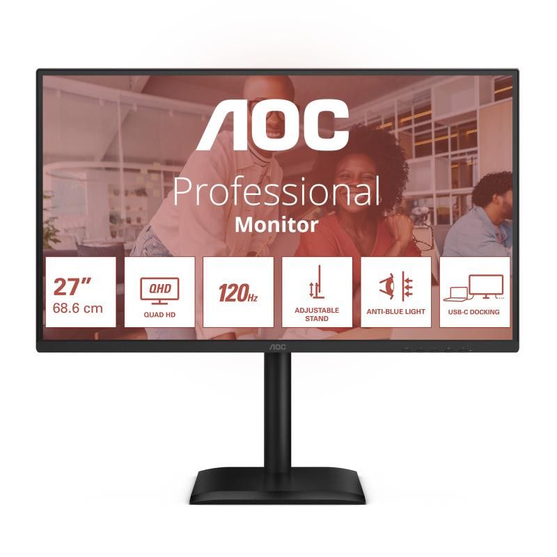 AOC E4 Q27E4CV écran plat de PC 68,6 cm (27") 2560 x 1440 pixels Quad HD LED Noir · Moniteur · Informat Systems Strasbourg