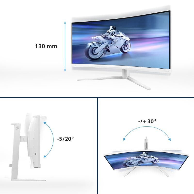 Philips Evnia 5000 34M2C5501A/00 écran plat de PC 86,4 cm (34") 3440 x 1440 pixels Wide Quad HD LCD Blanc · Moniteur · Inf... (image 13)