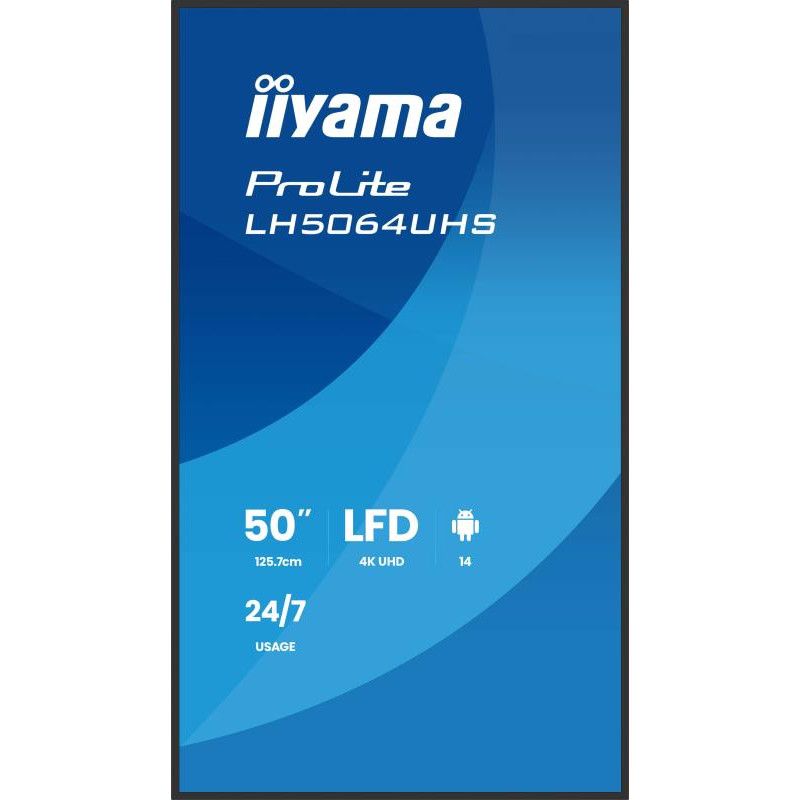 iiyama LH5564UHS-B1AG Écran d'affichage dynamique Écran plat de signalisation numérique 139,7 cm (55") Wifi 500 cd/m² 4K U... (image 2)