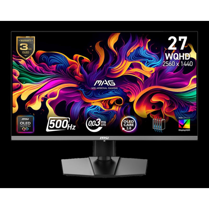MSI MAG 272QP QD-OLED X50 écran plat de PC 67,3 cm (26.5") 2560 x 1440 pixels Wide Quad HD Noir · Moniteur · Informat Syst...