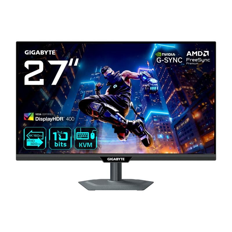 GIGABYTE M27UP Moniteur de jeu 27 4K UHD - Mode double (4K 160Hz ou FHD 320Hz), 3840 x 2160, 1ms, 350 cd/m², FreeSync Prem...