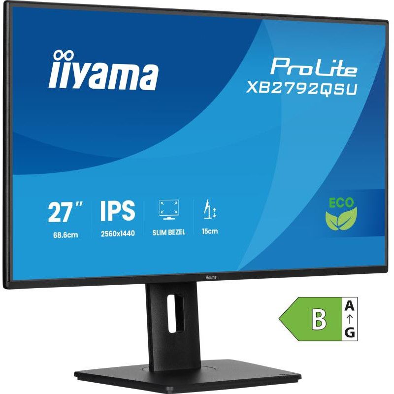 iiyama ProLite XB2792QSU-B1 écran plat de PC 68,6 cm (27") 2560 x 1440 pixels Quad HD LED Noir · Moniteur · Informat Syste...