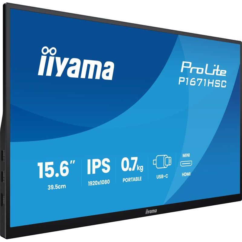 iiyama ProLite P1671HSC-B1 écran plat de PC 39,6 cm (15.6") 1920 x 1080 pixels Full HD LED Noir · Moniteur · Informat Syst... (image 3)