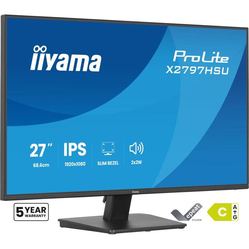 iiyama ProLite X2797HSU-B1 écran plat de PC 68,6 cm (27") 1920 x 1080 pixels Full HD LED Noir · Moniteur · Informat System...