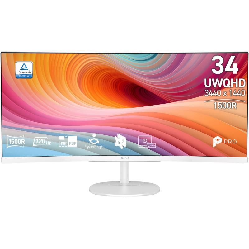 MSI Pro MP341CQW E12 écran plat de PC 86,4 cm (34") 3440 x 1440 pixels UltraWide Quad HD Blanc · Moniteur · Informat Syste... (image 3)