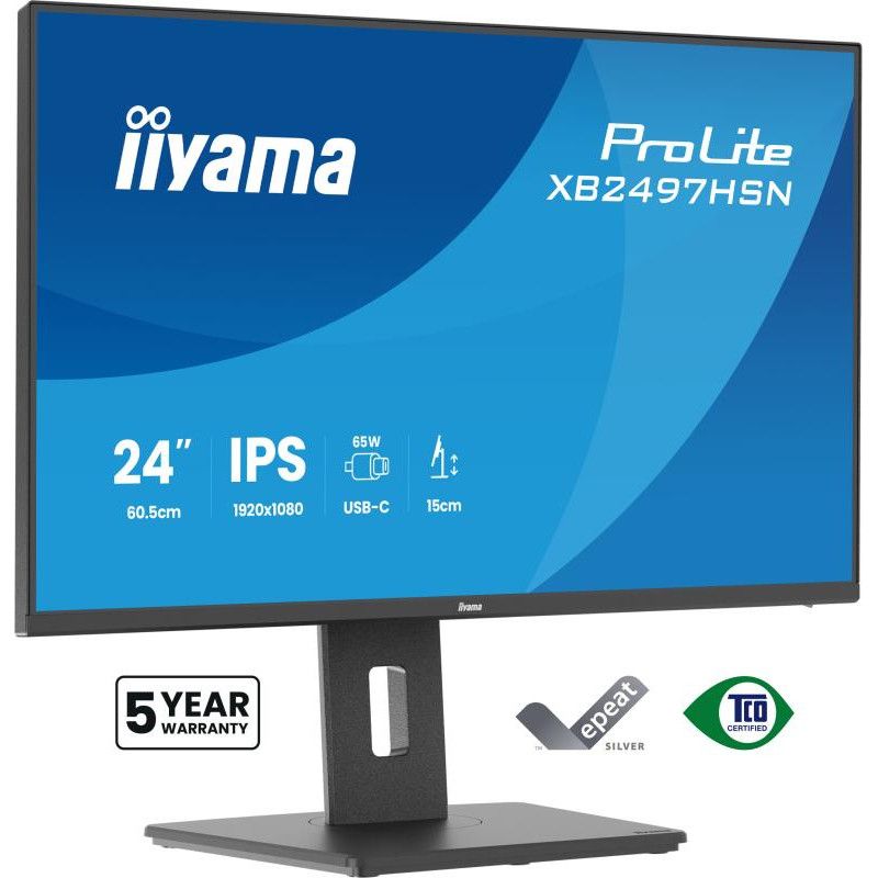 iiyama ProLite XB2497HSN-B1 écran plat de PC 60,5 cm (23.8") 1920 x 1080 pixels Full HD LED Noir · Moniteur · Informat Sys...