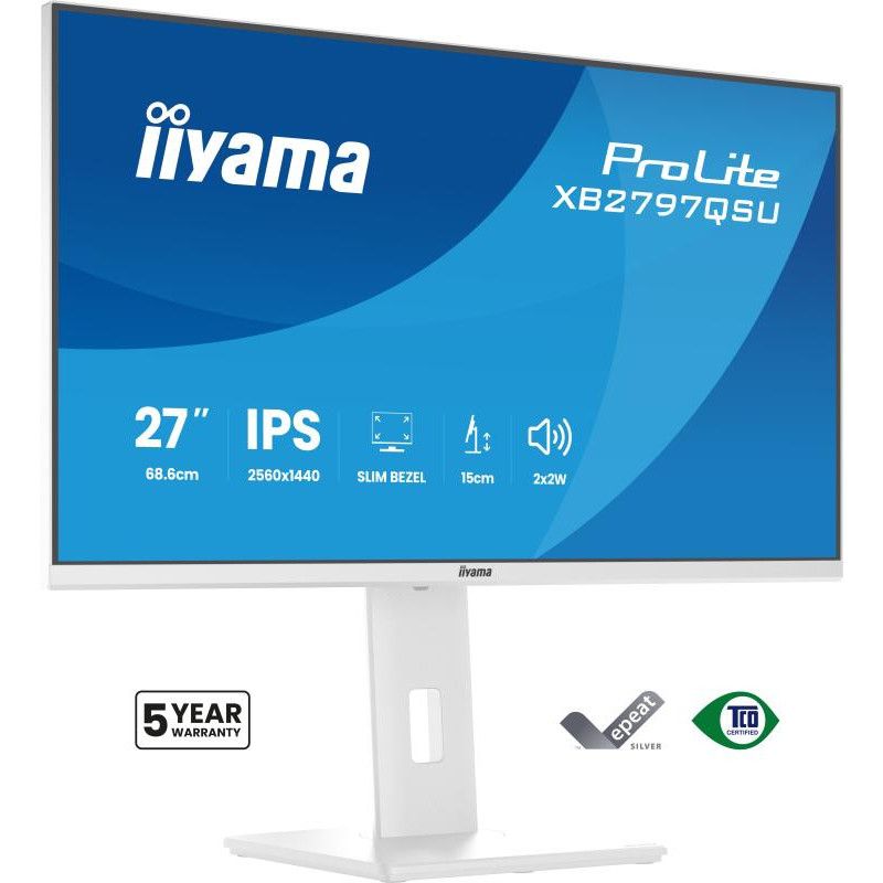iiyama ProLite XB2797QSU-W1 écran plat de PC 68,6 cm (27") 2560 x 1440 pixels Quad HD LED Blanc · Moniteur · Informat Syst...