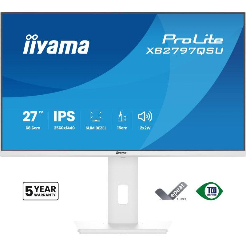 iiyama ProLite XB2797QSU-W1 écran plat de PC 68,6 cm (27") 2560 x 1440 pixels Quad HD LED Blanc · Moniteur · Informat Syst... (image 2)