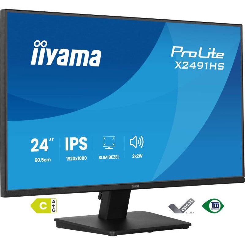 iiyama ProLite X2491HS-B1 écran plat de PC 60,5 cm (23.8") 1920 x 1080 pixels Full HD LCD Noir · Moniteur · Informat Syste...