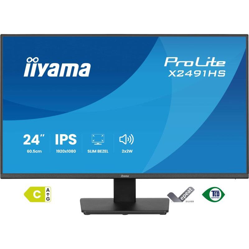 iiyama ProLite X2491HS-B1 écran plat de PC 60,5 cm (23.8") 1920 x 1080 pixels Full HD LCD Noir · Moniteur · Informat Syste... (image 2)
