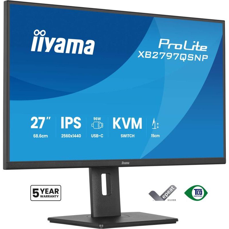 iiyama ProLite XB2797QSNP-B1 écran plat de PC 68,6 cm (27") 2560 x 1440 pixels Quad HD LCD Noir · Moniteur · Informat Syst...