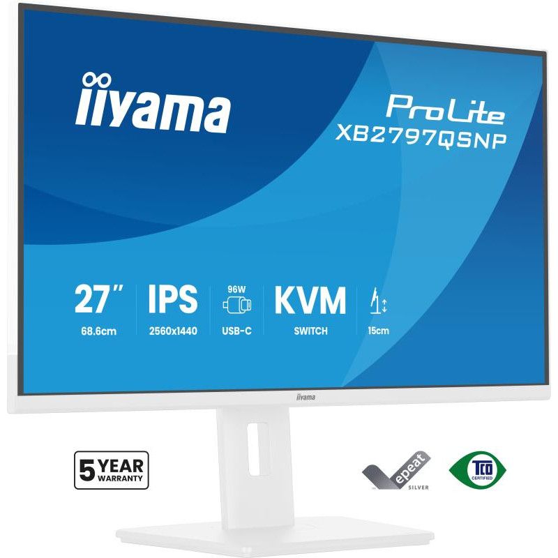 iiyama ProLite XB2797QSNP-W1 écran plat de PC 68,6 cm (27") 2560 x 1440 pixels Quad HD LCD Blanc · Moniteur · Informat Sys...