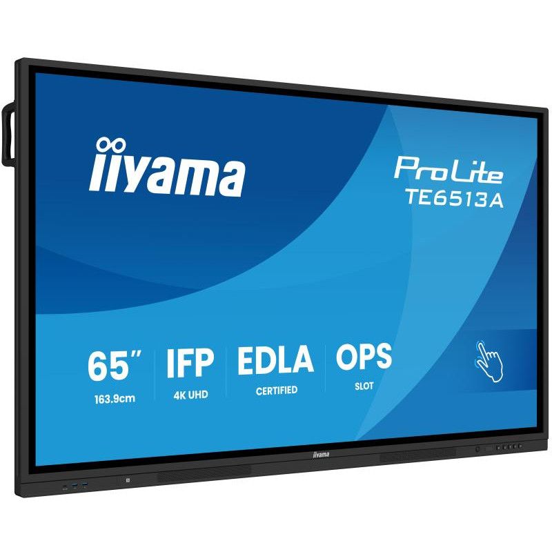 iiyama TE6513A-B2AG Écran d'affichage dynamique Écran plat interactif 163,8 cm (64.5") Wifi 500 cd/m² 4K Ultra HD Noir Écr...
