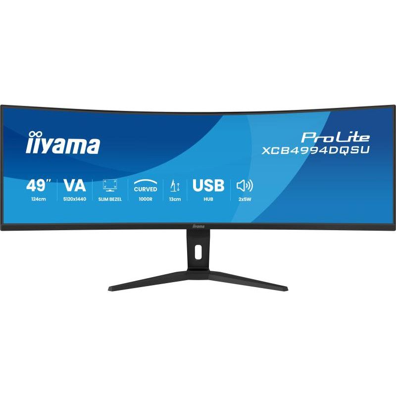 iiyama ProLite XCB4994DQSU-B1 écran plat de PC 124,5 cm (49") 5120 x 1440 pixels Dual QHD LCD Noir · Moniteur · Informat S...
