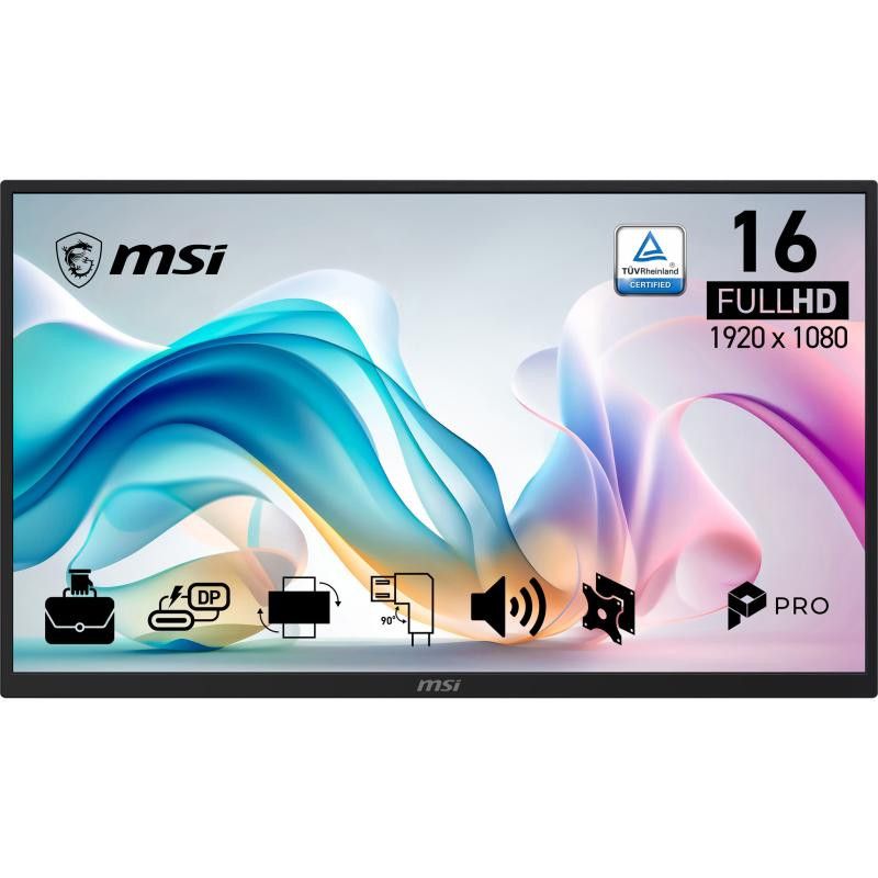 MSI PRO MP161E6 écran plat de PC 39,6 cm (15.6") 1920 x 1080 pixels VGA OLED Noir · Moniteur · Informat Systems Strasbourg