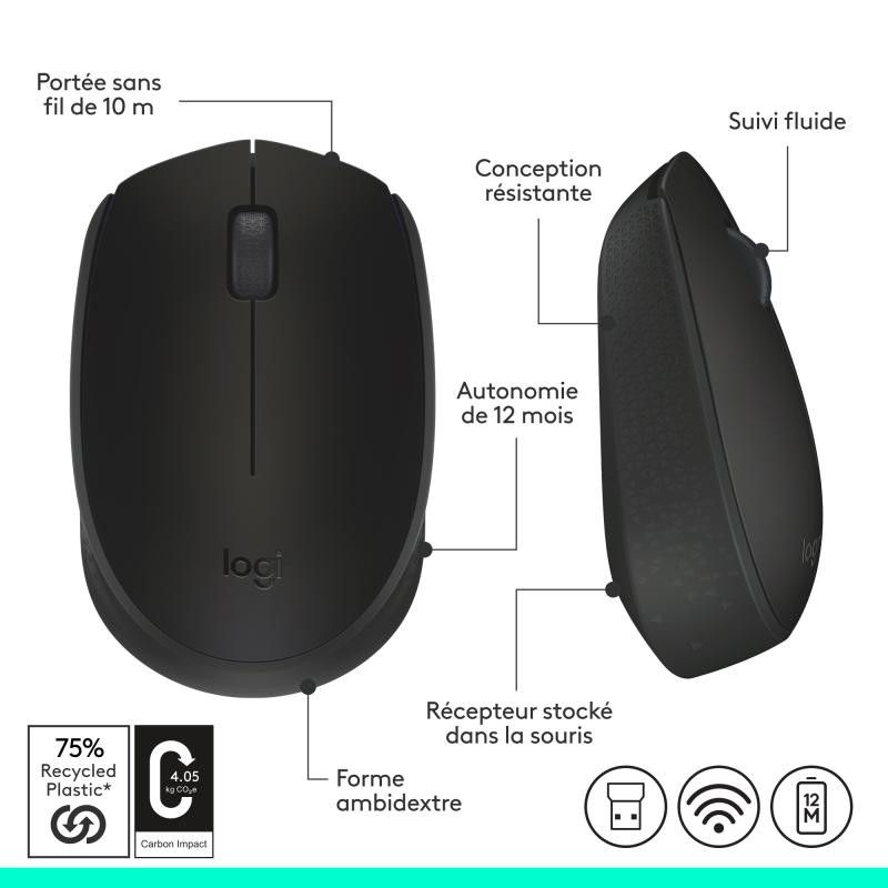 LOGITECH M171 Sans fil Retail Noir · Souris PC · Informat Systems Strasbourg (image 13)