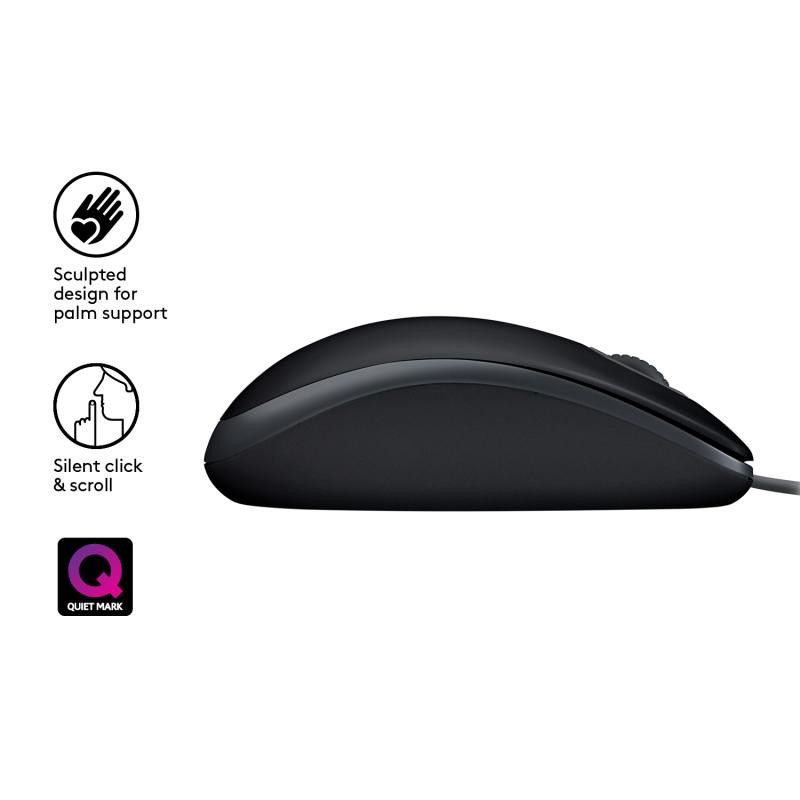 Logitech B110 Silent USB Noir · Souris PC · Informat Systems Strasbourg (image 5)