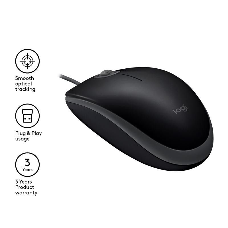 Logitech B110 Silent USB Noir · Souris PC · Informat Systems Strasbourg (image 6)