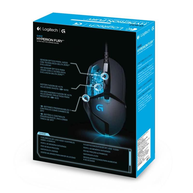 LOGITECH G402 Hyperion Fury black - LED 4000dpi · Souris PC · Informat Systems Strasbourg (image 8)