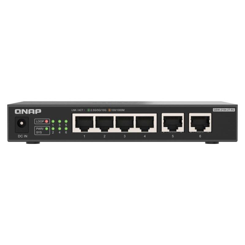 QNAP QSW-2104-2T-R2 commutateur réseau Non-géré 10G Ethernet (100/1000/10000) Bureau Noir · Switches · Informat Systems St...
