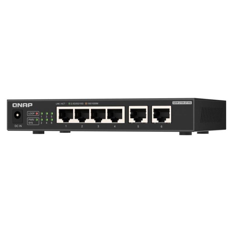 QNAP QSW-2104-2T-R2 commutateur réseau Non-géré 10G Ethernet (100/1000/10000) Bureau Noir · Switches · Informat Systems St... (image 2)