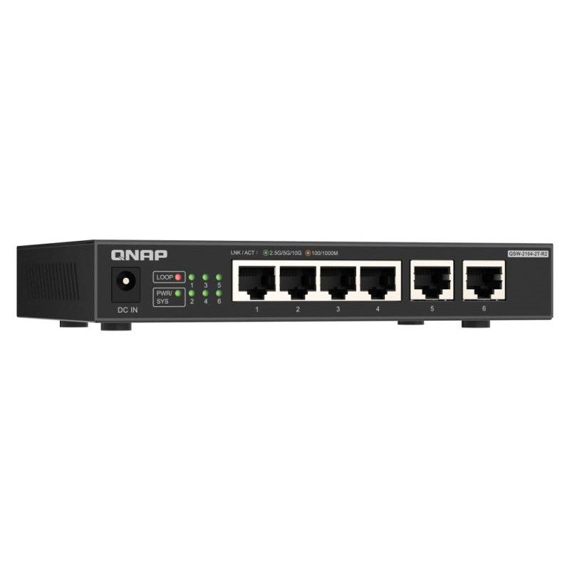 QNAP QSW-2104-2T-R2 commutateur réseau Non-géré 10G Ethernet (100/1000/10000) Bureau Noir · Switches · Informat Systems St... (image 3)
