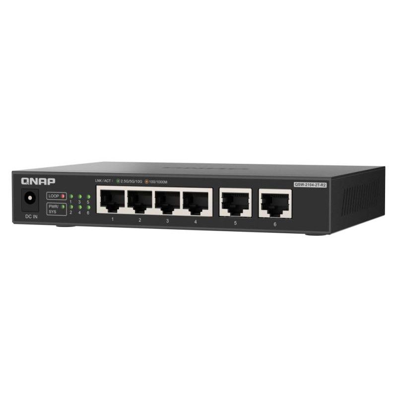QNAP QSW-2104-2T-R2 commutateur réseau Non-géré 10G Ethernet (100/1000/10000) Bureau Noir · Switches · Informat Systems St... (image 4)