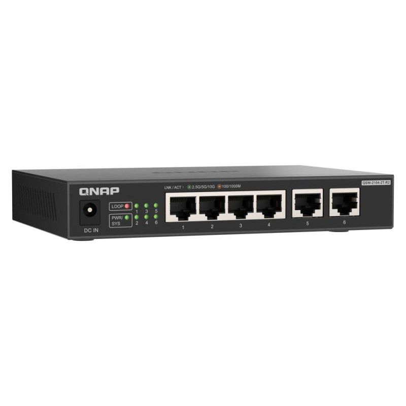 QNAP QSW-2104-2T-R2 commutateur réseau Non-géré 10G Ethernet (100/1000/10000) Bureau Noir · Switches · Informat Systems St... (image 5)