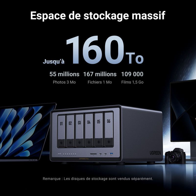 Ugreen DXP6800 Pro NAS Bureau Intel® Core i5 8 Go DDR5 Gris, Noir · Serveurs NAS · Informat Systems Strasbourg (image 6)