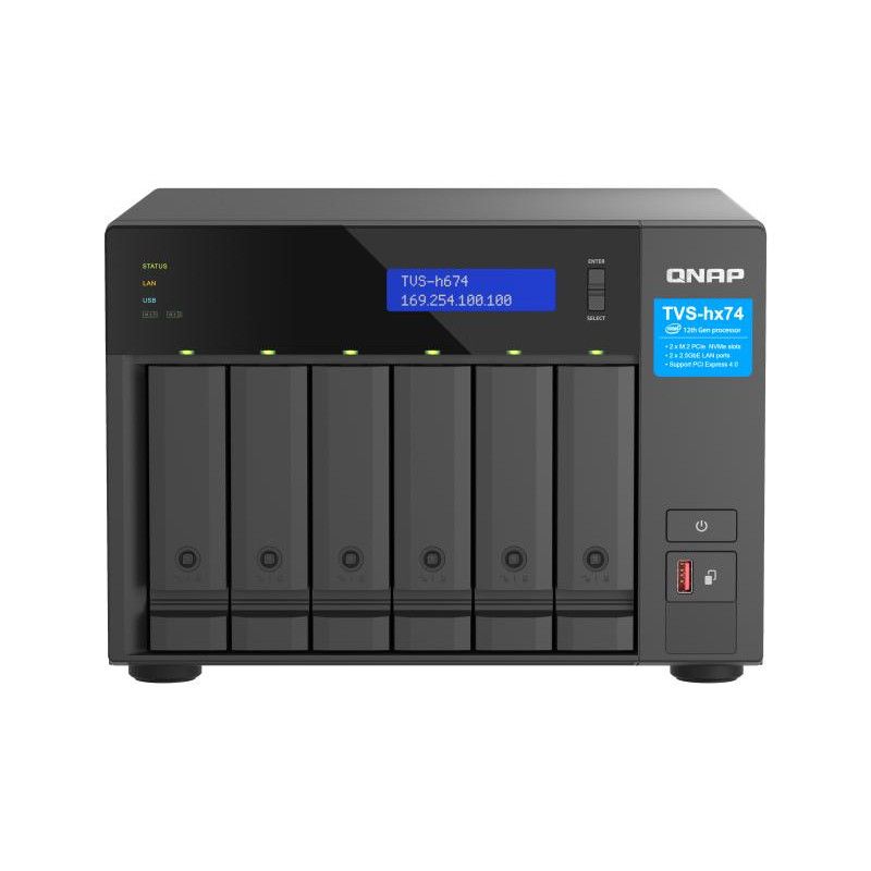 QNAP TVS-H674 NAS Tower Intel® Core i5 i5-12400 32 Go DDR4 QuTS hero Noir · Serveurs NAS · Informat Systems Strasbourg