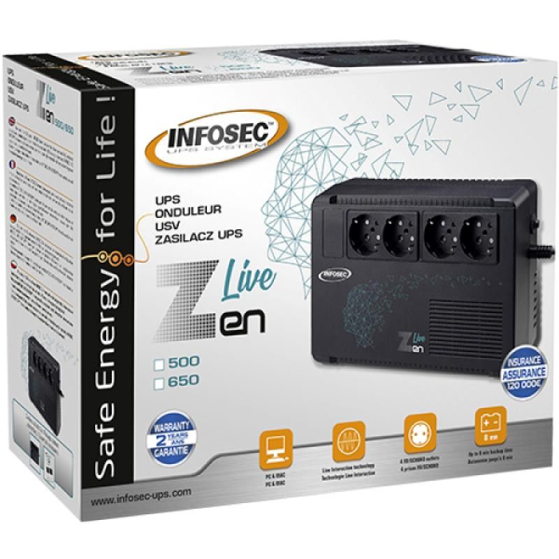 INFOSEC ZEN LIVE 650 - Line interactive- 650 VA · Sécurité électrique · Informat Systems Strasbourg (image 4)