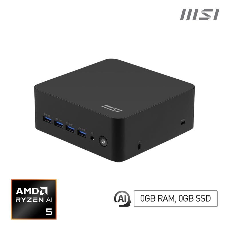 MSI Cubi AI 8M-008BEU Cube Noir 8645HS AMD SoC 4,3 GHz Haut-parleurs intégrés · Barebone NUC · Informat Systems Strasbourg
