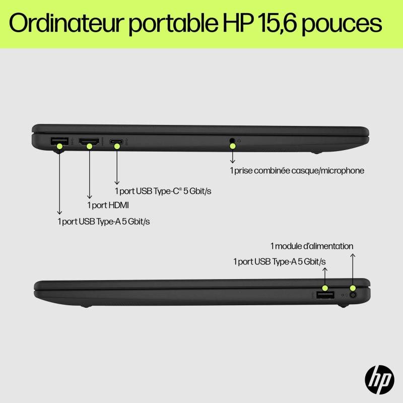 HP 15-fd0011nf Intel Core 7 150U Ordinateur portable 39,6 cm (15.6") Full HD 16 Go DDR5-SDRAM 512 Go SSD Wi-Fi 6 (802.11ax... (image 4)