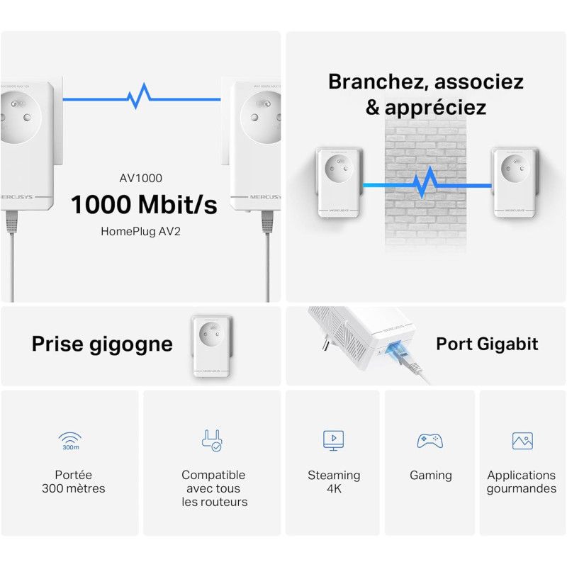 Mercusys MP500P ( Pack de 2 ) CPL *MP500P KIT · Informat Systems Strasbourg (image 2)
