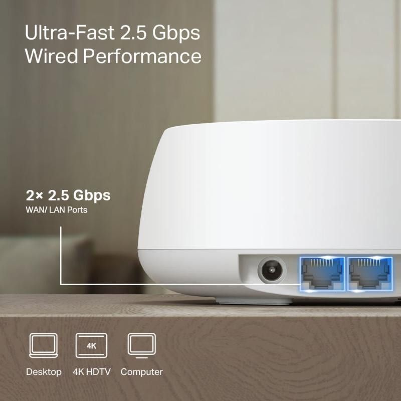 TP-Link DECO BE25(1-PACK) système Wi-Fi maillé Bi-bande (2,4 GHz / 5 GHz) Wi-Fi 7 (802.11be) Blanc 2 Interne · Routeurs · ... (image 5)