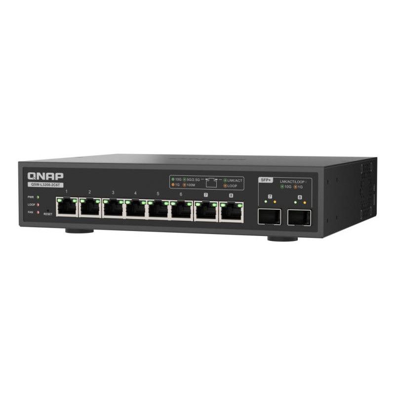 QNAP QSW-L3208-2C6T commutateur réseau Géré L2 10G Ethernet (100/1000/10000) Bureau Noir · Switch · Informat Systems Stras...