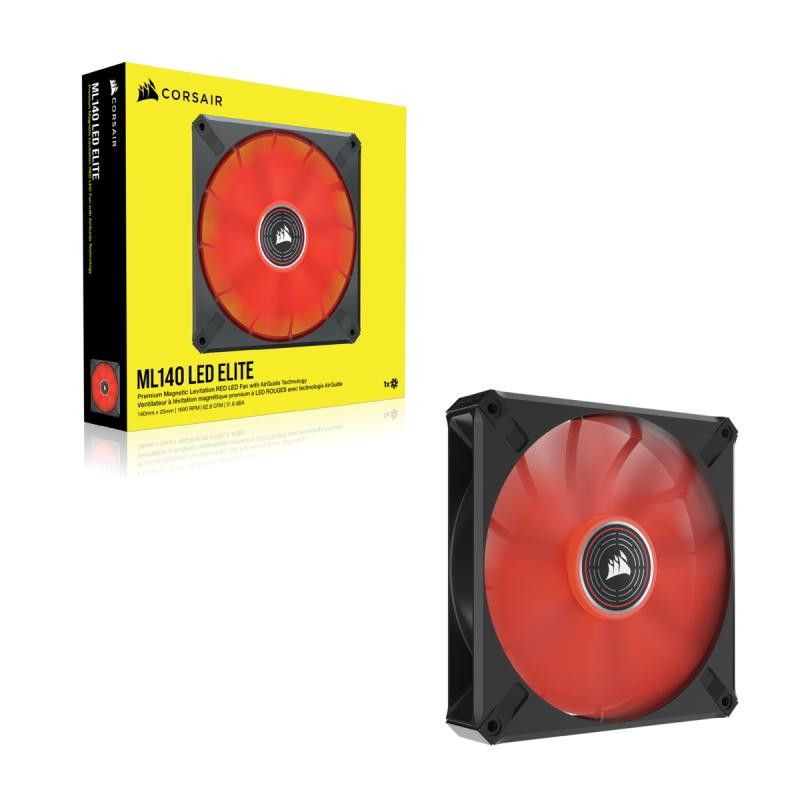 CORSAIR ML140 LED ELITE 140mm Magnetic Levitation Rouge SINGLE PACK · Refroidissement PC · Informat Systems Strasbourg (image 2)