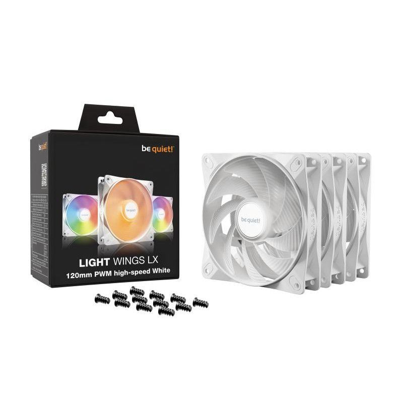 be quiet! Light Wings LX 120 mm PWM | Ventilateur PC ARGB high-speed White, Pack de 3 · Ventilateur Boitier · Informat Sys... (image 5)