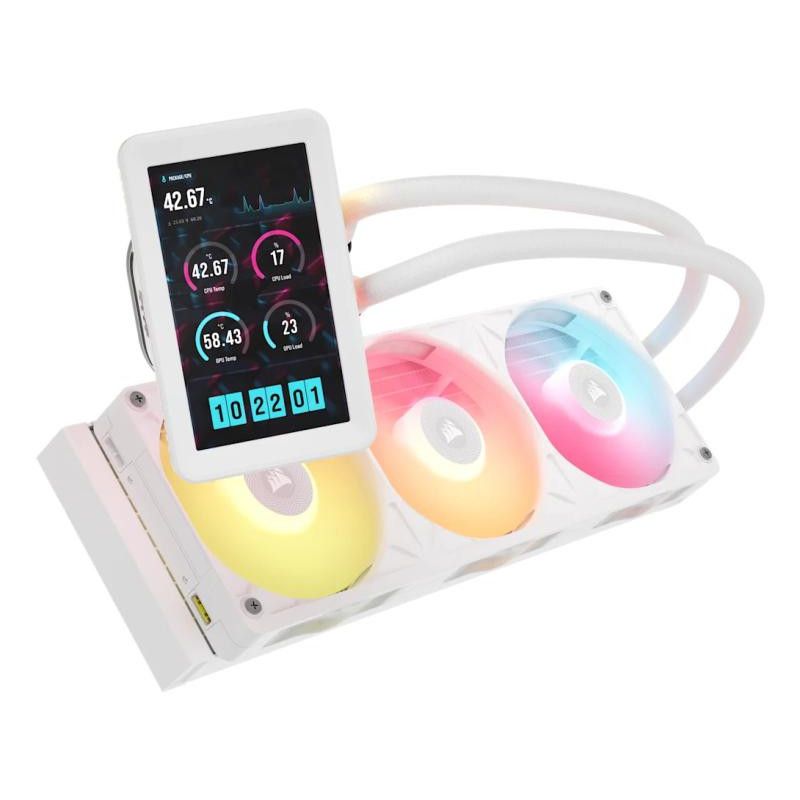 Corsair iCUE LINK TITAN II 360 RX LCD AIO Liquid CPU Cooler Processeur Kit de refroidissement du liquide 12 cm Blanc 1 piè...
