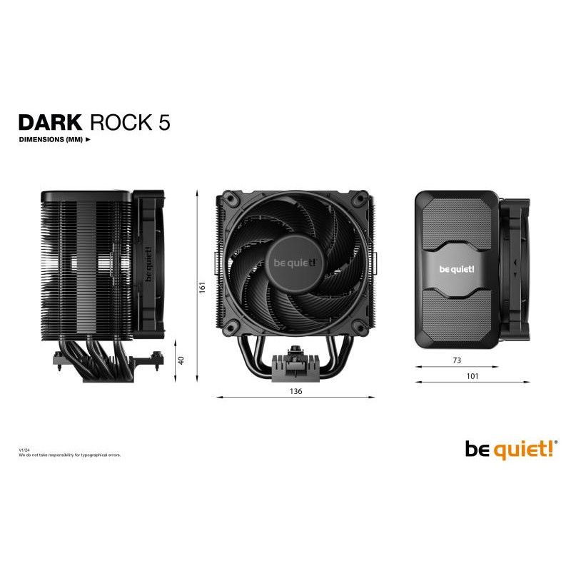 be quiet! Dark Rock 5 | Ventirad mono tour, socket Intel et AMD · Aircooling · Informat Systems Strasbourg (image 8)