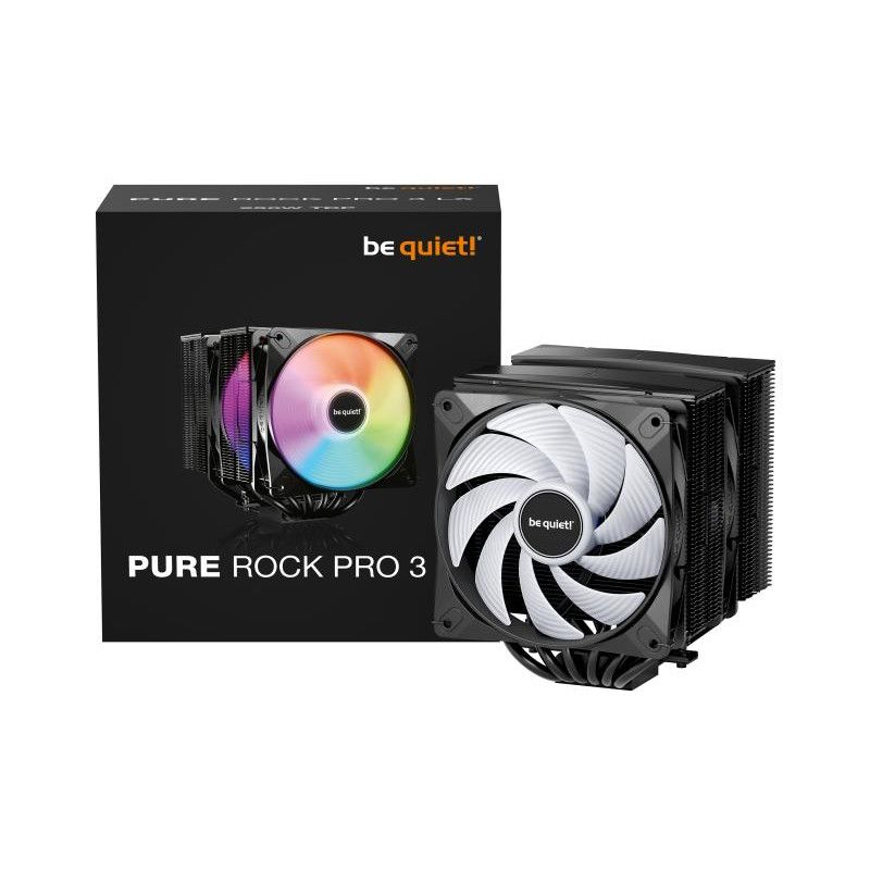 be quiet! PURE ROCK PRO 3 Black| Ventirad double tour, socket Intel et AMD, finition noire, ARGB · Aircooling · Informat S... (image 5)