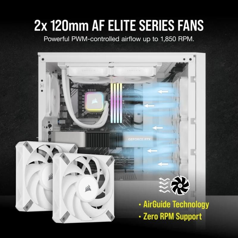 Corsair H100I Elite Processeur Refroidisseur de liquide tout-en-un 12 cm Blanc 1 pièce(s) · Watercooling · Informat System... (image 6)