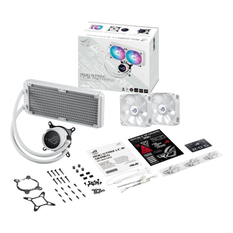 ASUS ROG Strix LC III 240 ARGB White Edition Processeur Kit de refroidissement du liquide 12 cm Blanc · Watercooling · Inf... (image 8)
