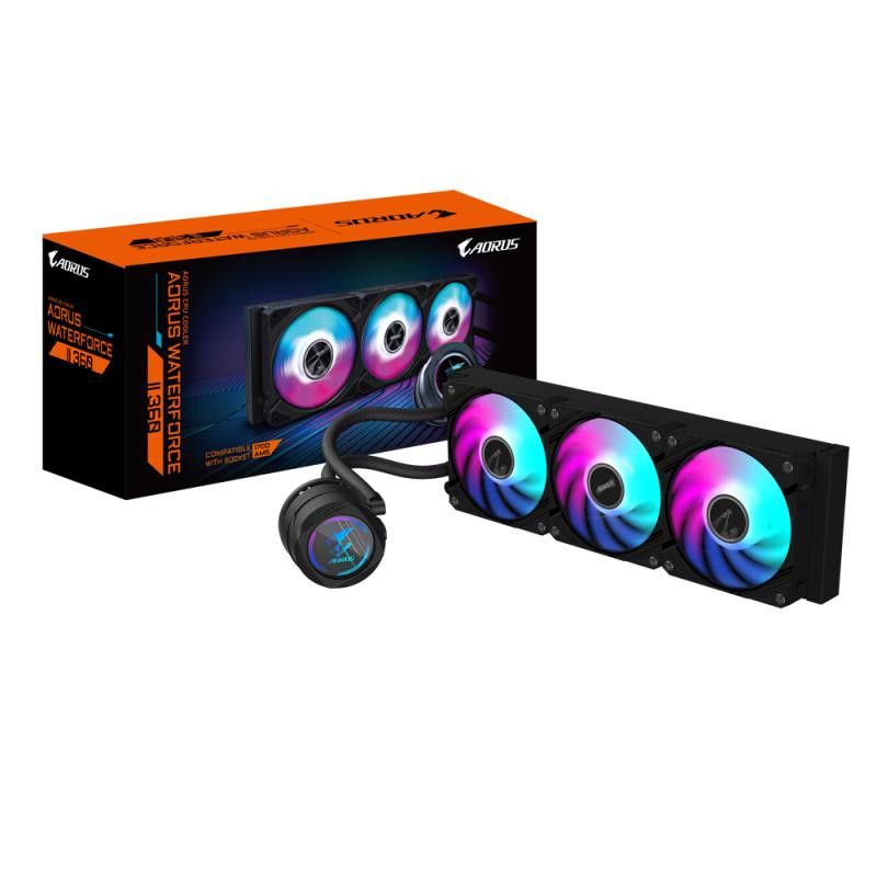 GIGABYTE AORUS WATERFORCE II 360 AIO Refroidisseur liquide pour processeur - 3x ventilateurs ARGB de 120 mm, mécanisme d'e...