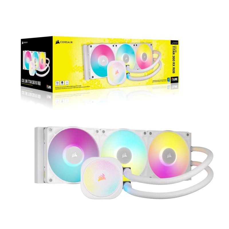 Corsair iCUE LINK TITAN RX RGB Processeur Refroidisseur de liquide tout-en-un 12 cm Blanc 1 pièce(s) · Watercooling · Info... (image 5)