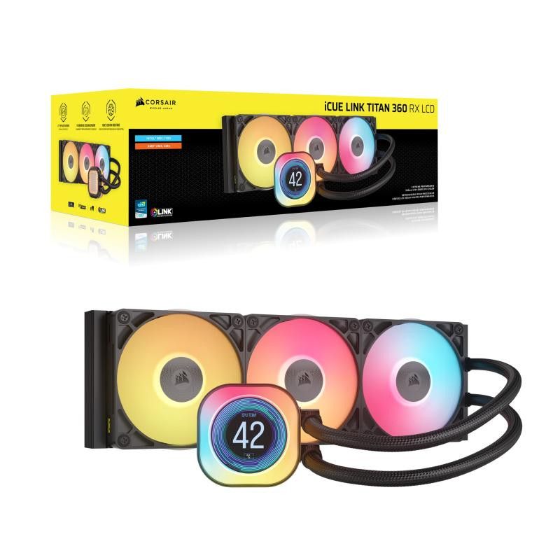 Corsair iCUE LINK TITAN 360 RX LCD Processeur Refroidisseur d'air 12 cm Noir 1 pièce(s) · Watercooling · Informat Systems ... (image 2)